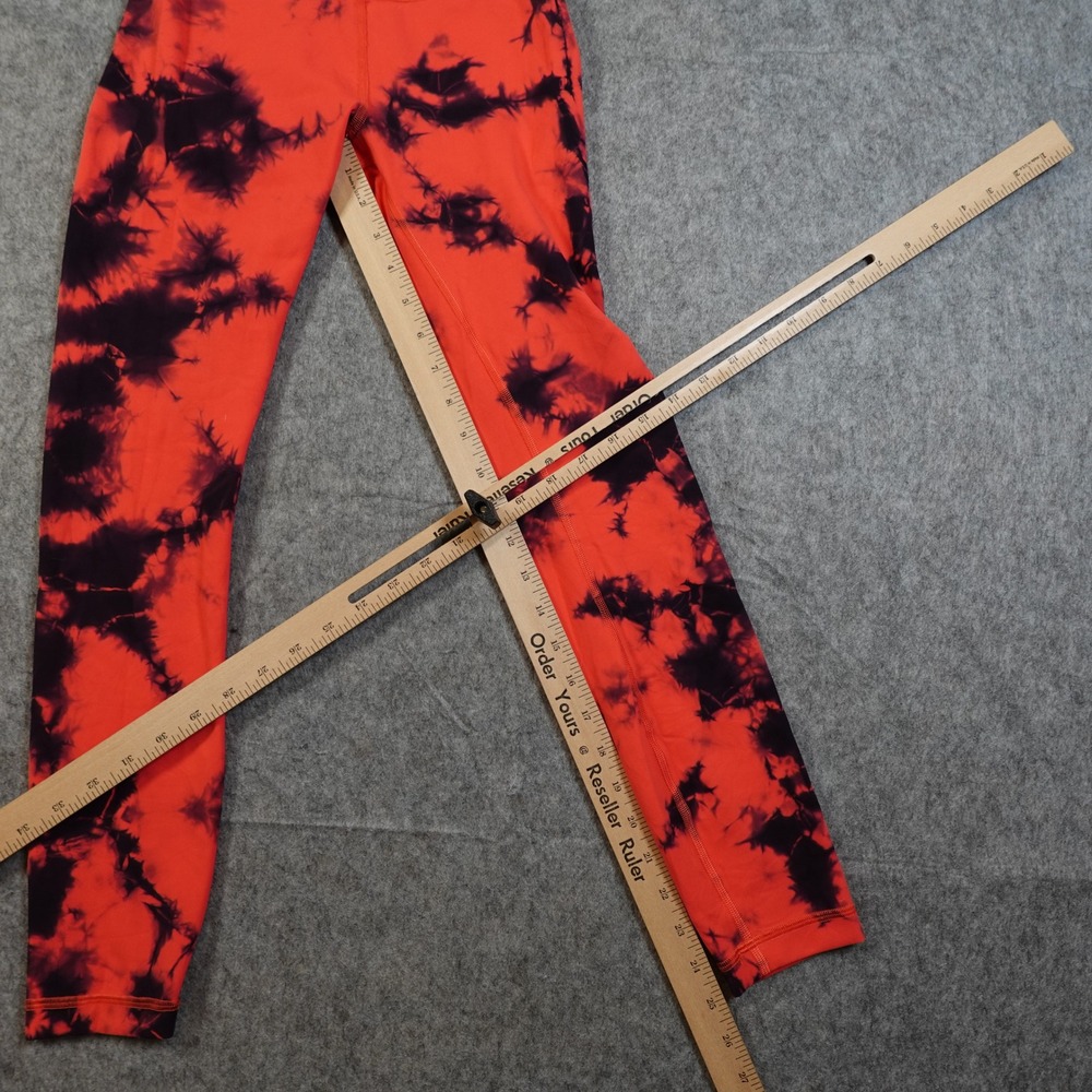 Lululemon Leggings Womens 4 Wunder Train High Rise 25" Tie Dye Red Black Yoga - Picture 2 of 8